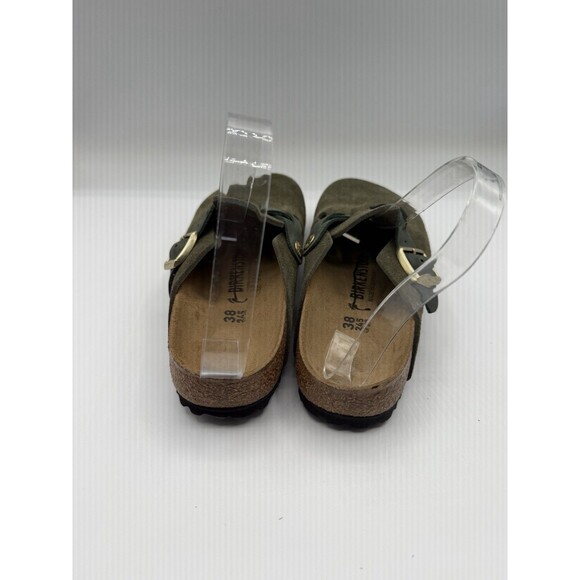 Birkenstock Boston Clogs Braided Shoes Unisex Thyme Suede Size EU 38 US 7 New - Picture 3 of 9
